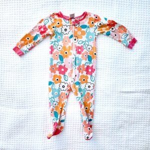 Gerber pj's, Size 6-9M, pink trim, bright flower pattern, great condition